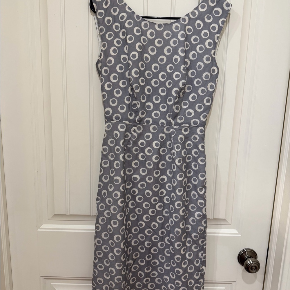 Corey Lynn Calter Gray Circle Pattern Midi Dress